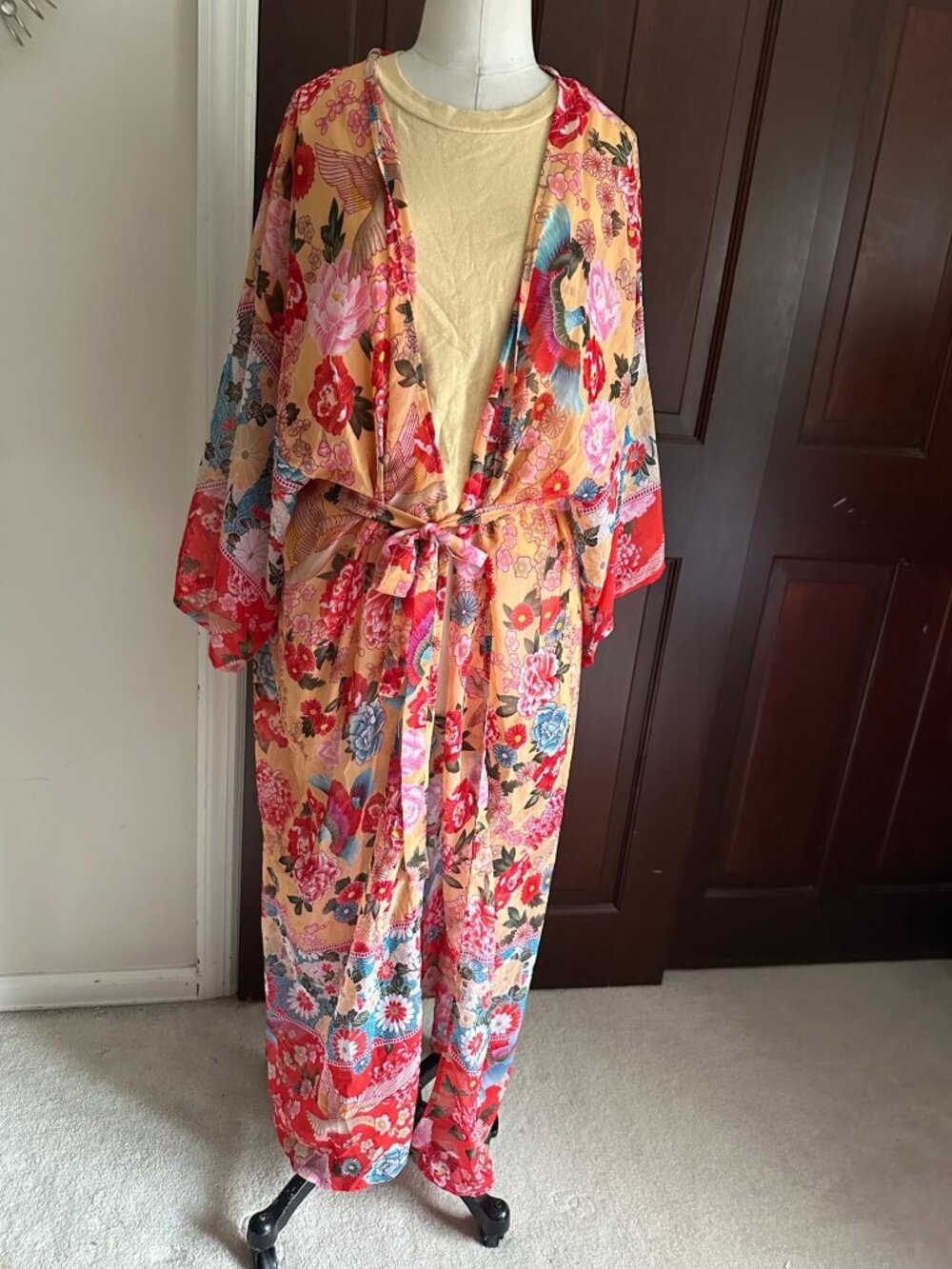 awesome funky boho kimono jacket robe Medium
